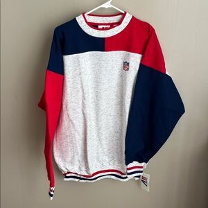 NFL vintage All crewneck sweatshirt red blue patriotic football size Large NWT